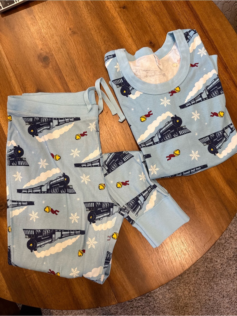 Hanna Andersson The Polar Express Print Adult Pajamas Large Like New